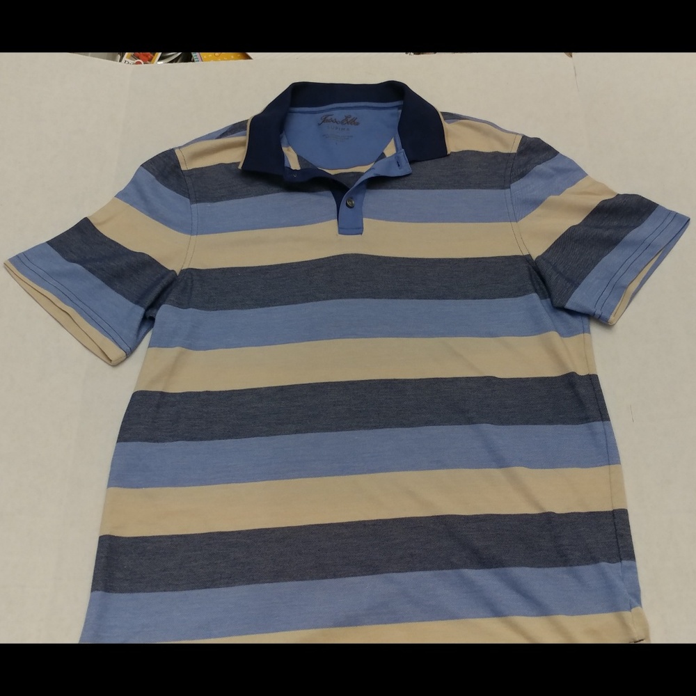 Men's Tasso Elba Supima Polo Stripe T-shirt Large